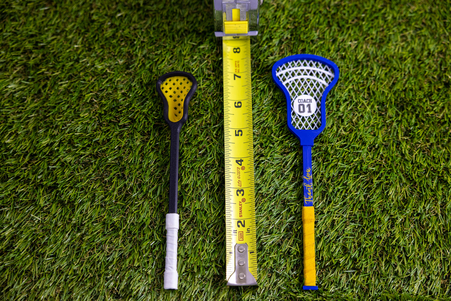 Mini Lacrosse Decorative Stick Black Stick/ Yellow Basket