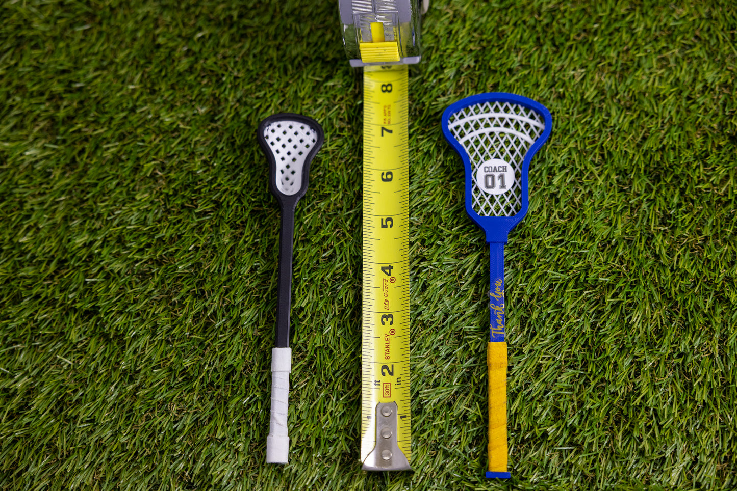 Mini Lacrosse Decorative Stick Black Stick/ White Basket
