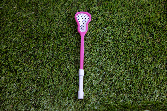 Mini Lacrosse Decorative Stick Pink Stick/ White Basket