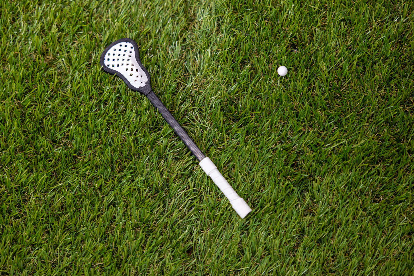 Mini Lacrosse Decorative Stick Black Stick/ White Basket