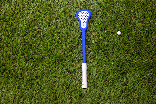 Mini Lacrosse Decorative Stick Blue Stick/ White Basket