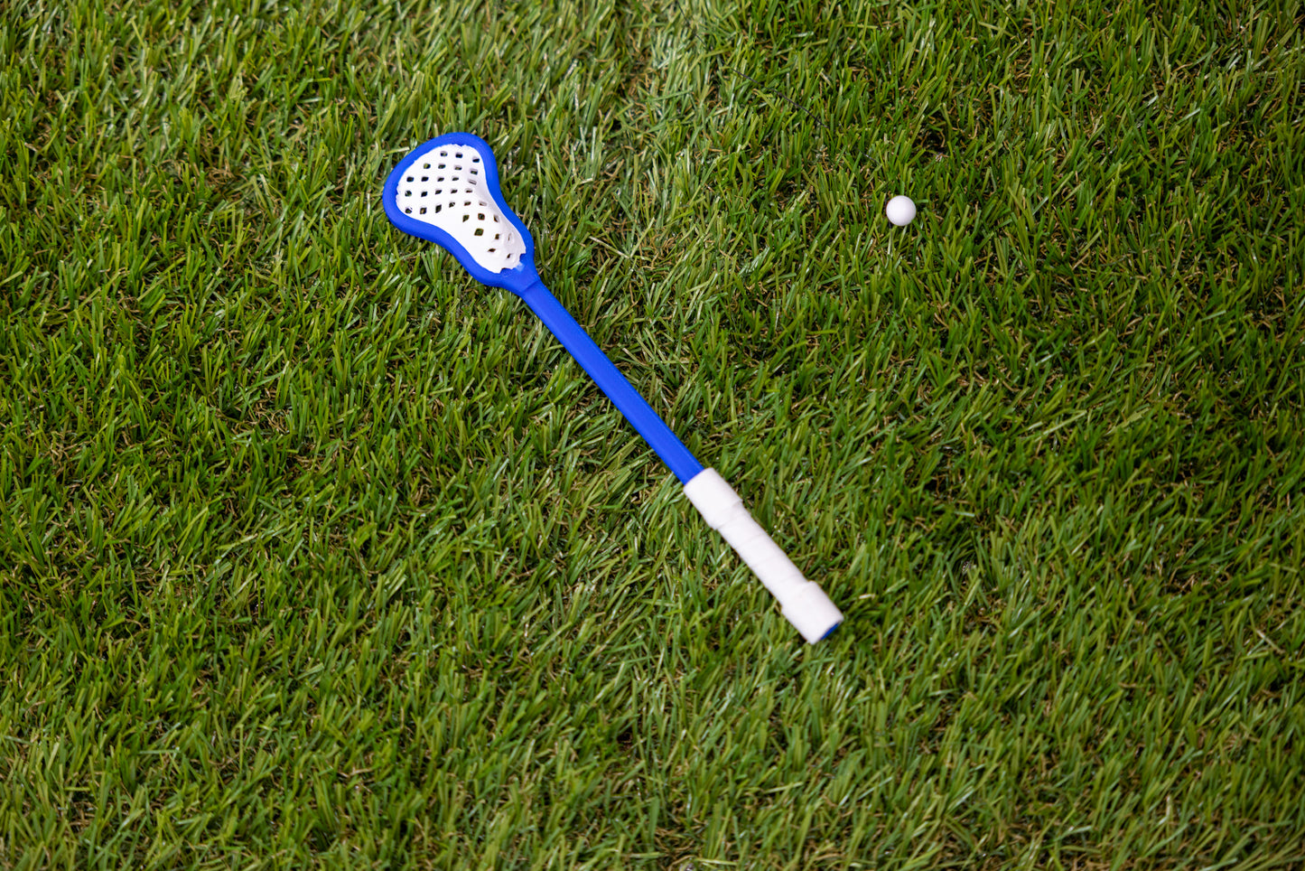Mini Lacrosse Decorative Stick Blue Stick/ White Basket