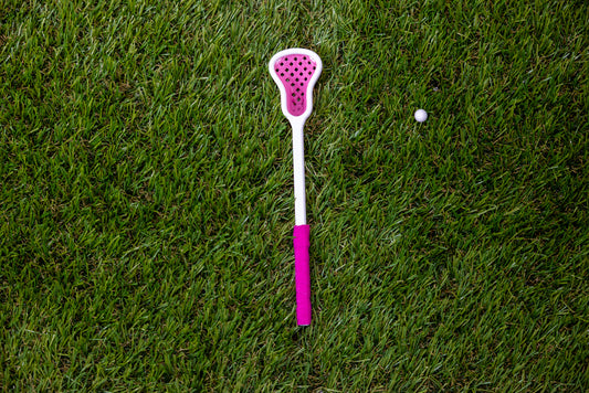 Mini Lacrosse Decorative Stick White Stick/ Pink Basket