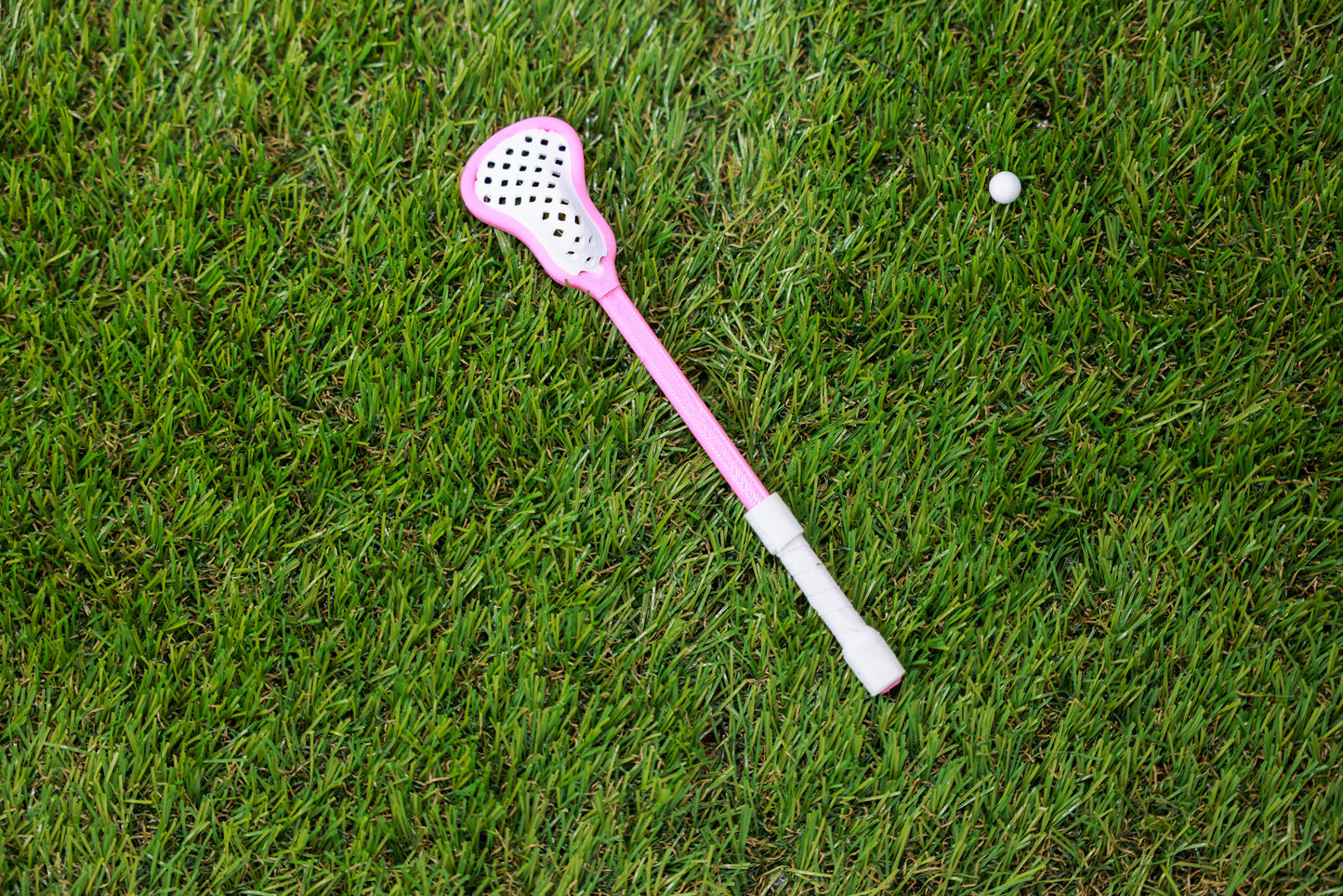 Mini Lacrosse Decorative Stick Pink Stick/ White Basket