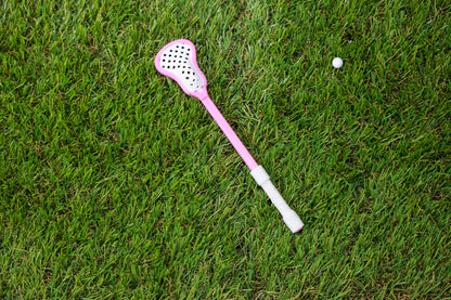 Mini Lacrosse Decorative Stick Pink Stick/ White Basket
