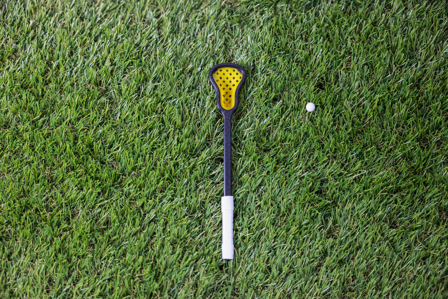 Mini Lacrosse Decorative Stick Black Stick/ Yellow Basket