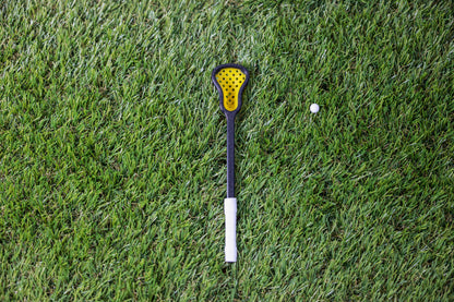 Mini Lacrosse Decorative Stick Black Stick/ Yellow Basket