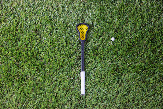 Mini Lacrosse Decorative Stick Black Stick/ Yellow Basket