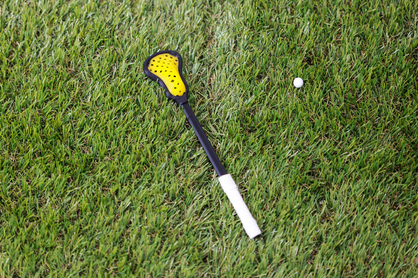 Mini Lacrosse Decorative Stick Black Stick/ Yellow Basket